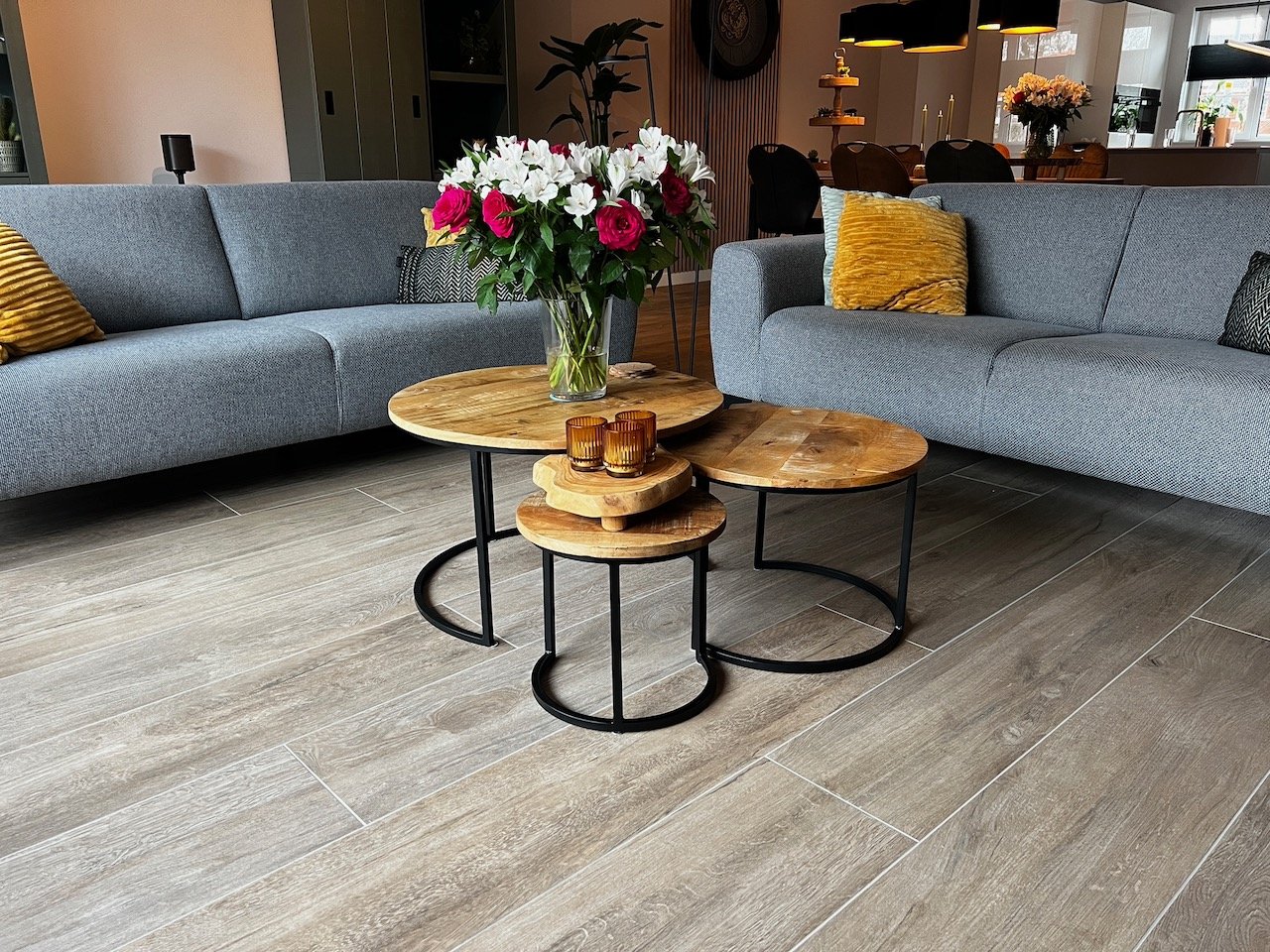 Woonkamer keramisch parket
